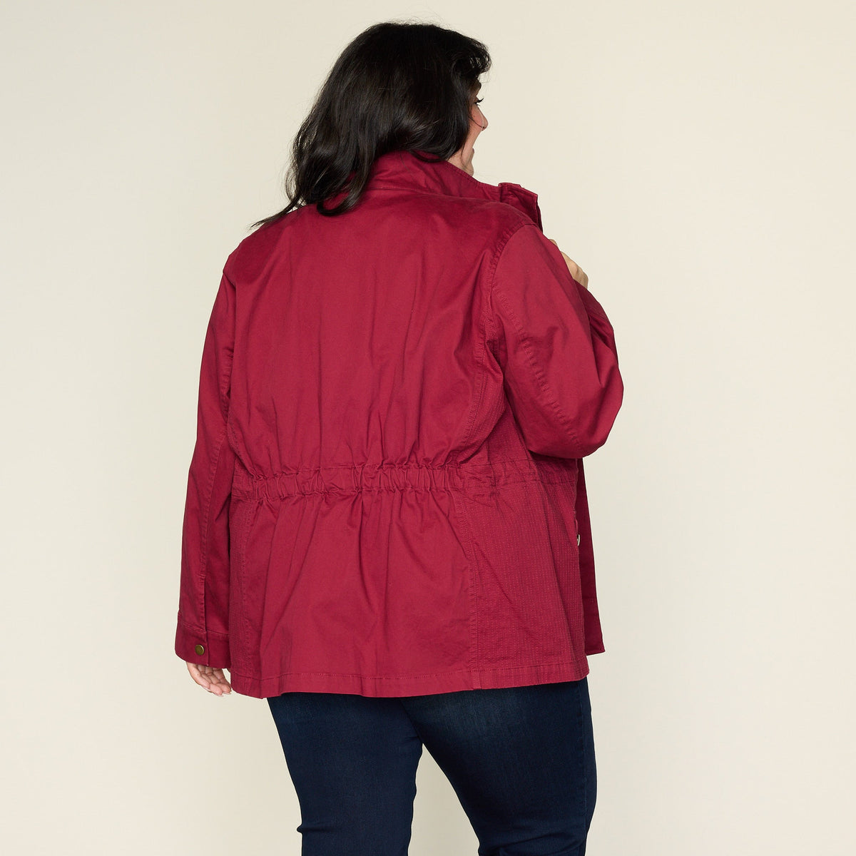 Tibetan Red Stretch Twill Anorak Jacket