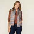 Houndstooth Print Zip Front Vest