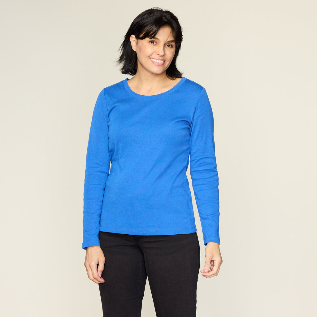 Long Sleeve Jewel Neck Perfect Tee