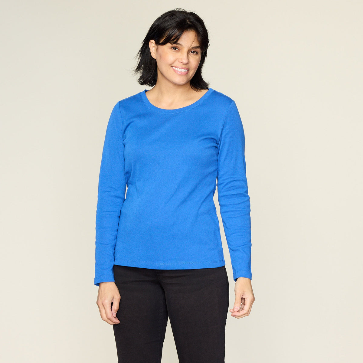 Long Sleeve Jewel Neck Perfect Tee