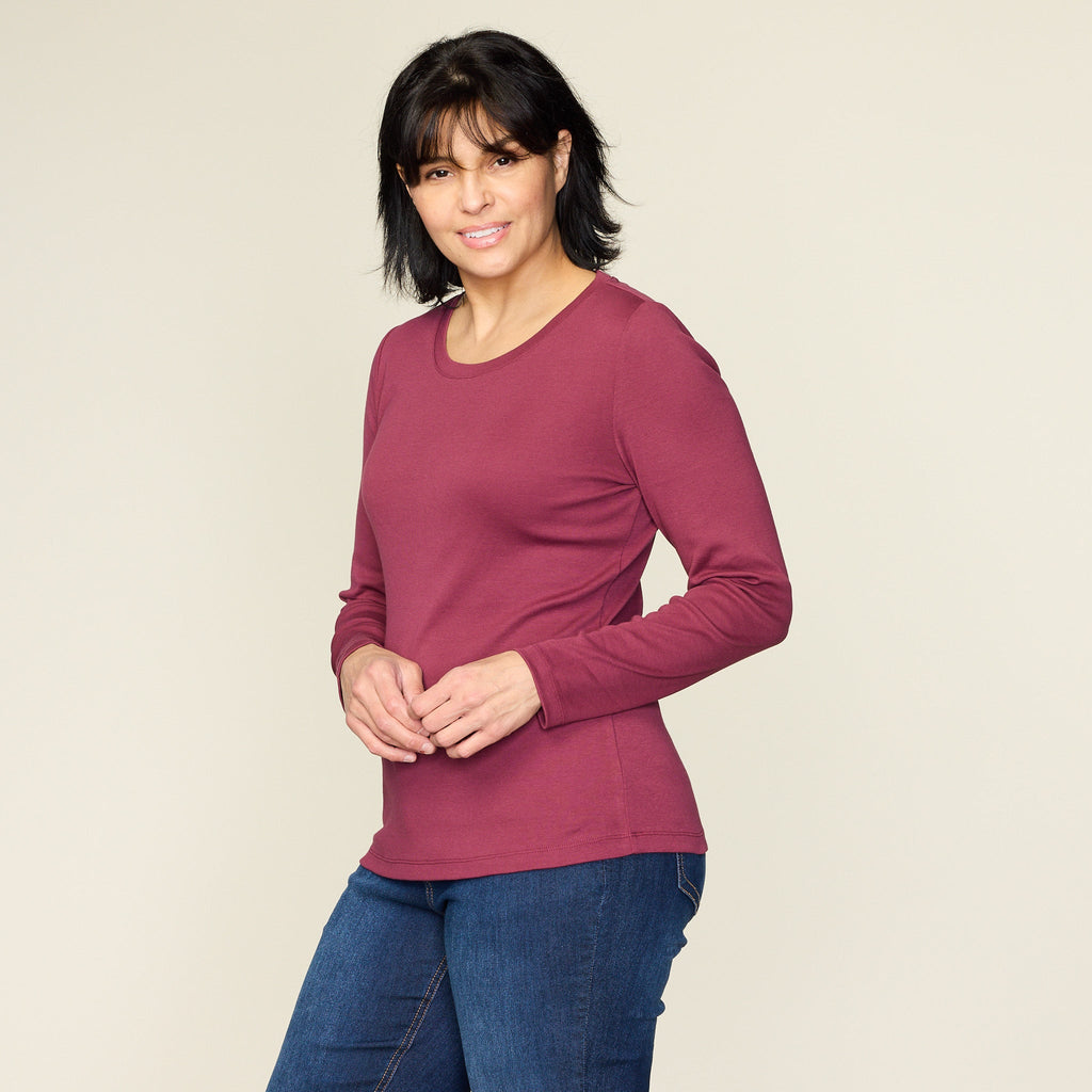 Long Sleeve Jewel Neck Perfect Tee