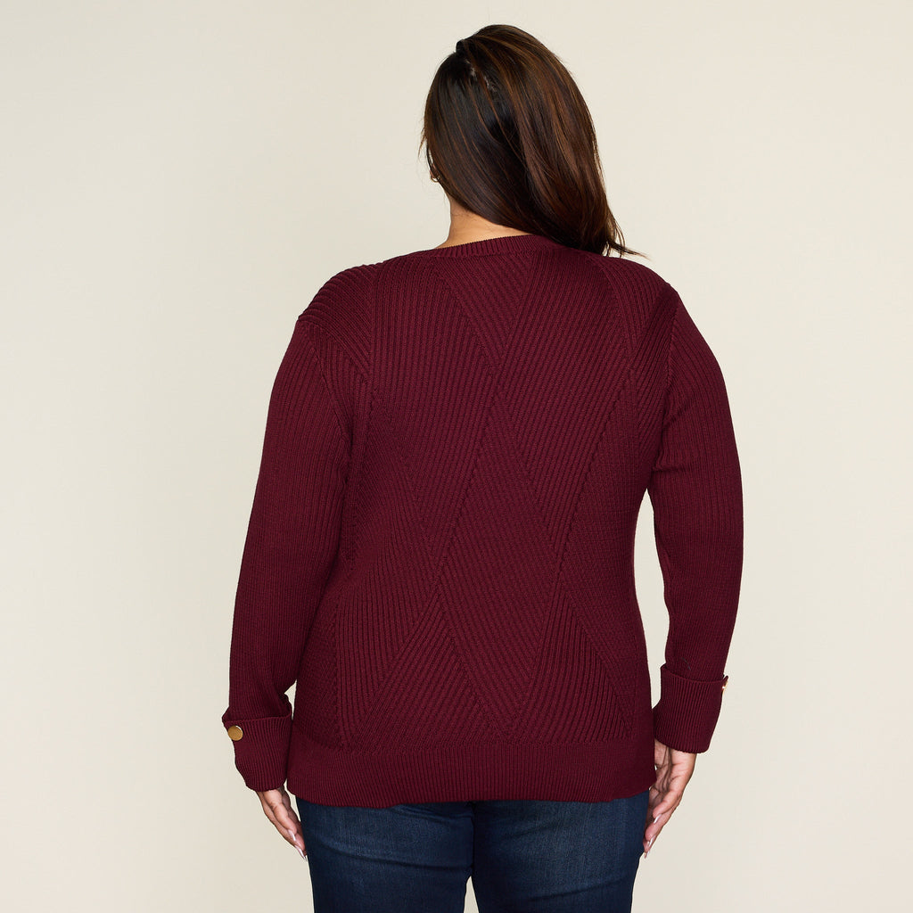 Diamond Stitch Button Detail Sweater