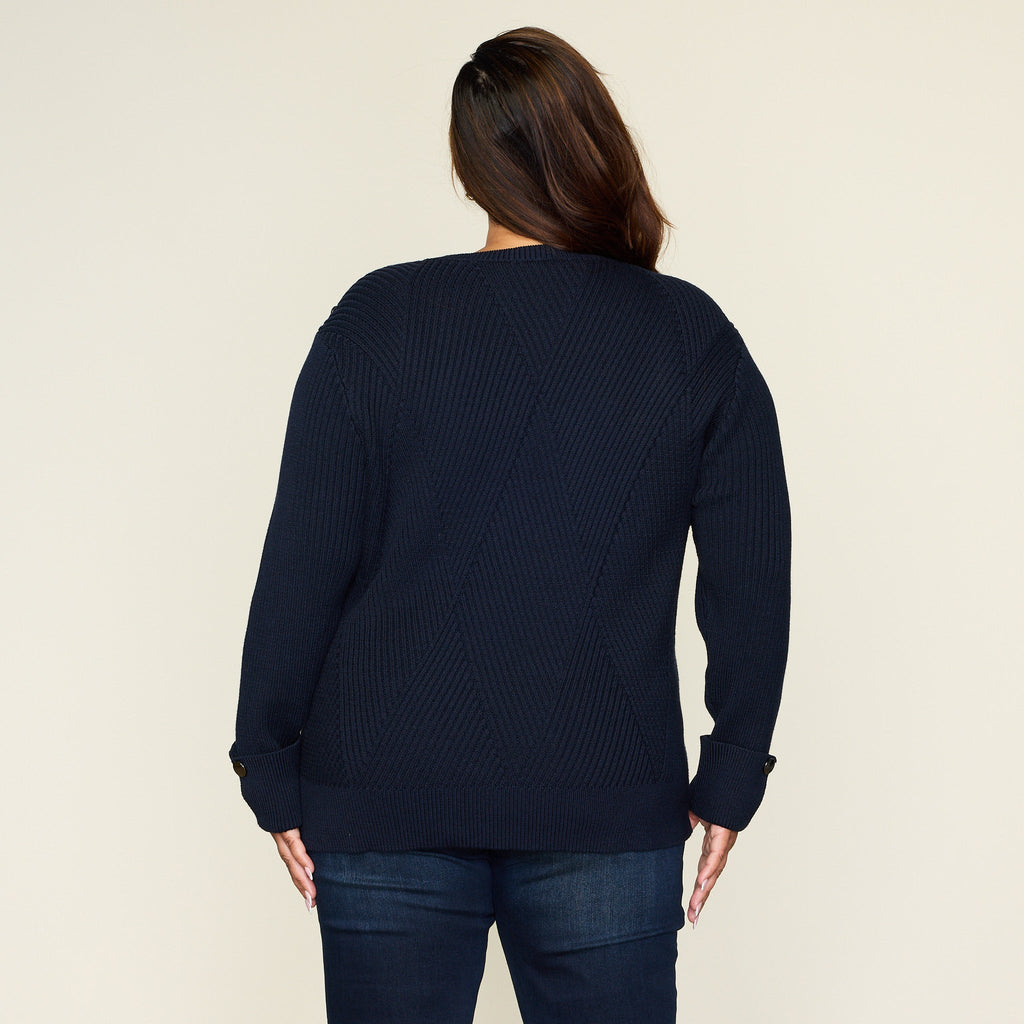 Diamond Stitch Button Detail Sweater