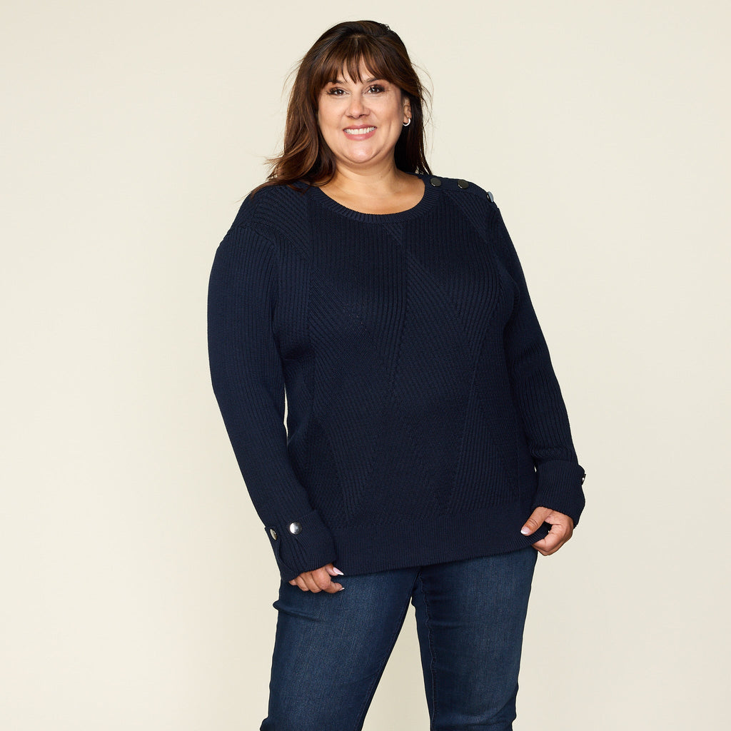 Diamond Stitch Button Detail Sweater