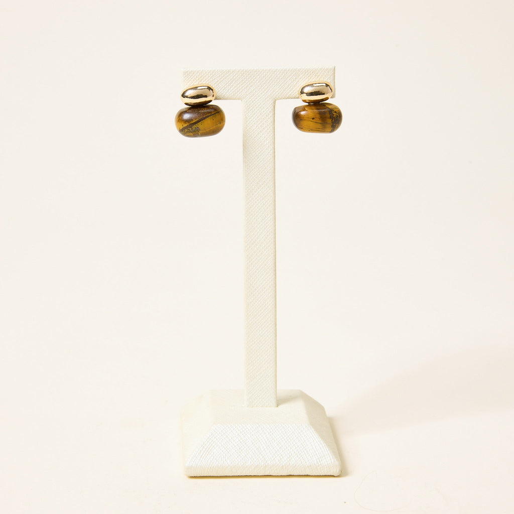 Tiger's Eye Post Back Earrings