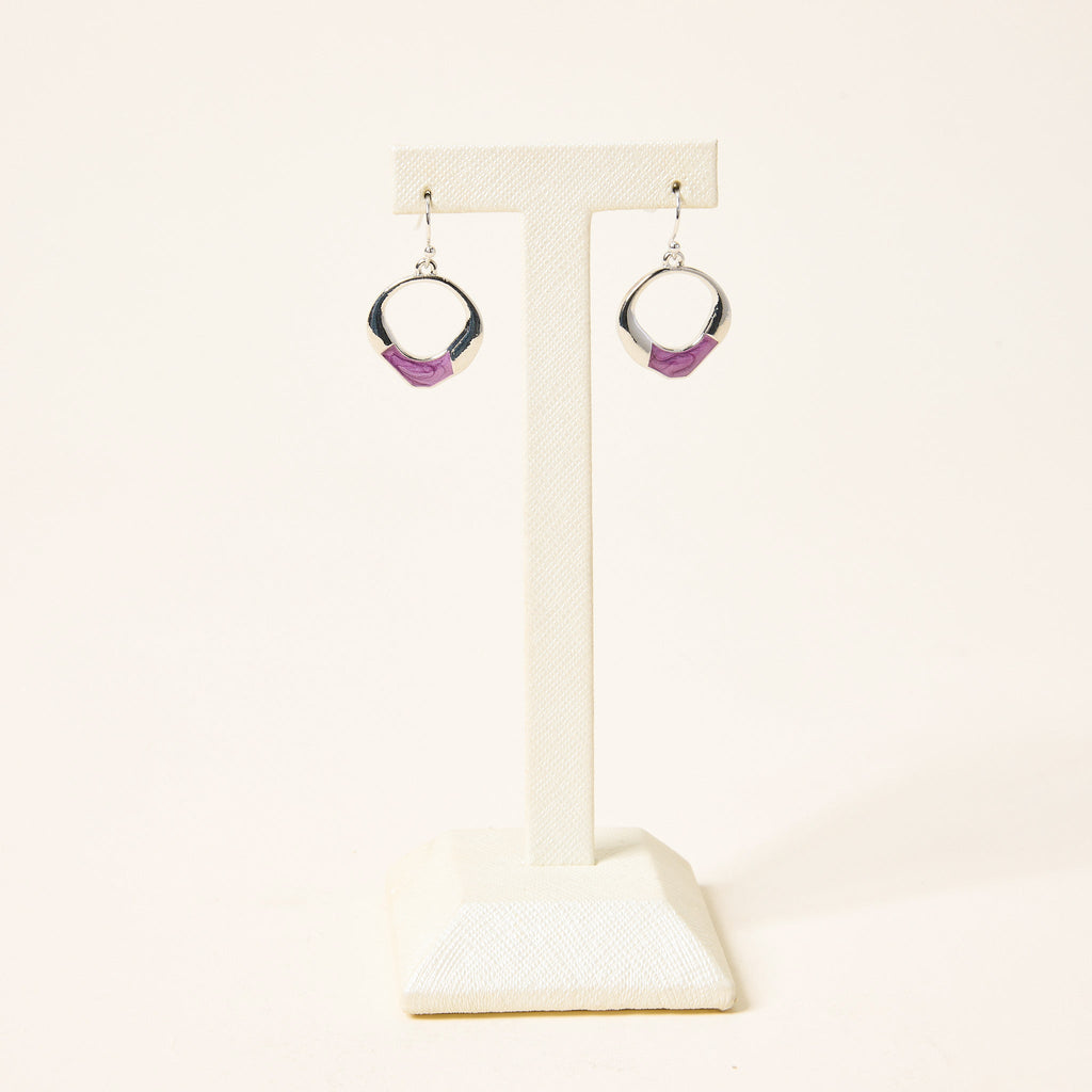 Enamel Drop Fish Hook Earrings