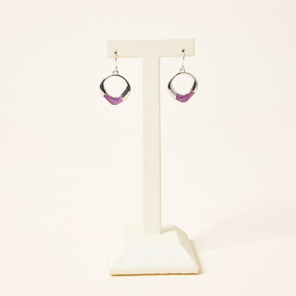 Enamel Drop Fish Hook Earrings