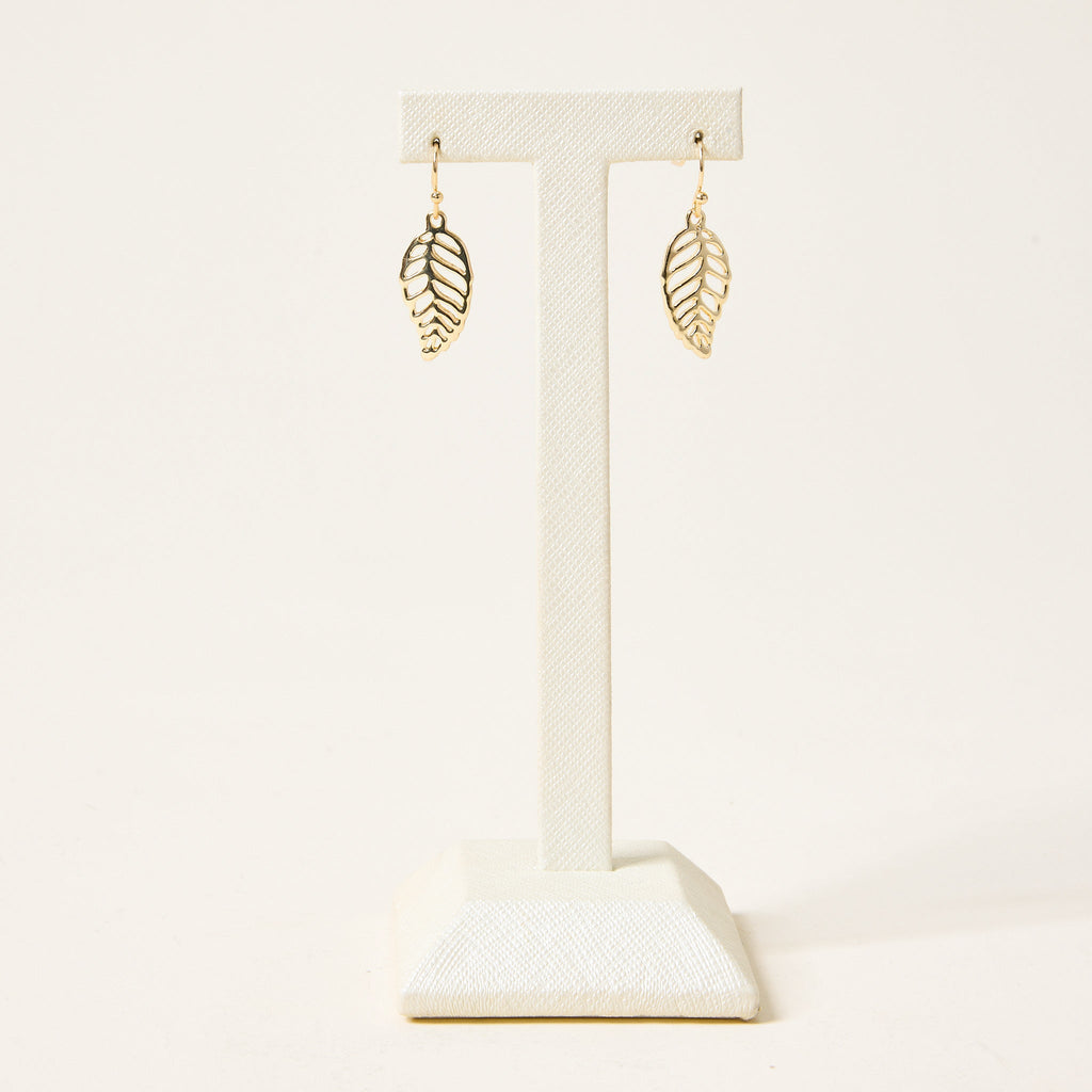 Leaf Fishhook Earrings