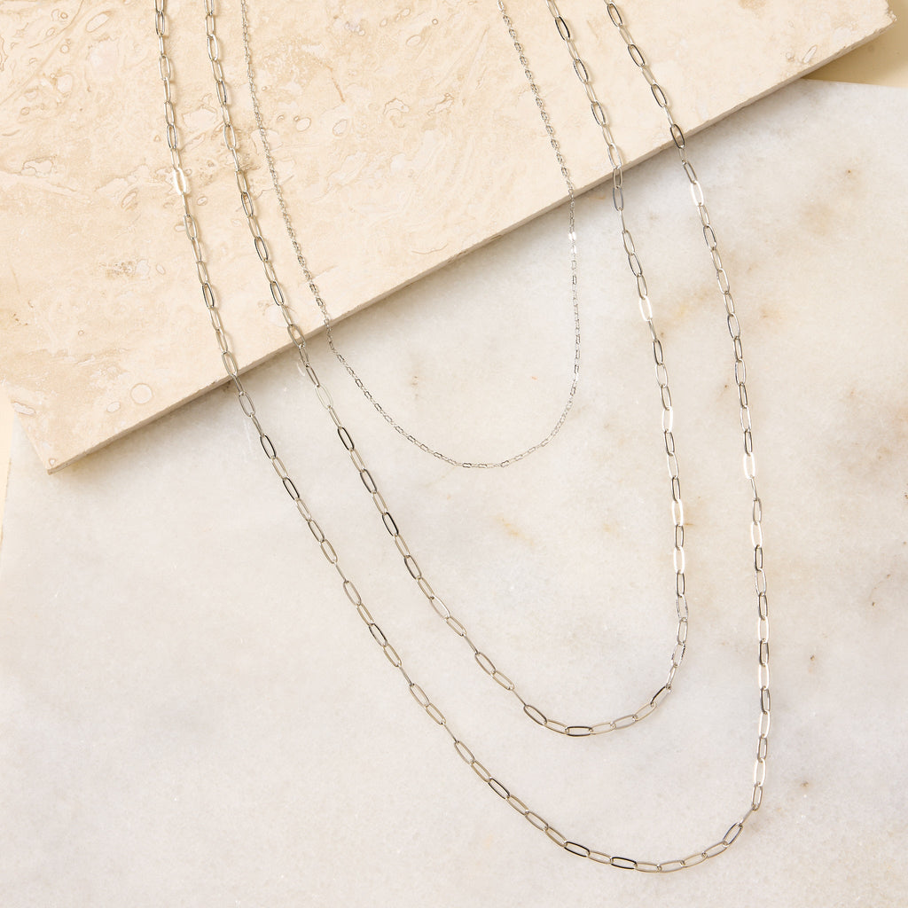 Long Metal Multi Chain Necklace