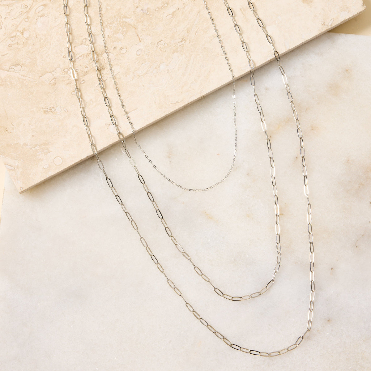 Long Metal Multi Chain Necklace