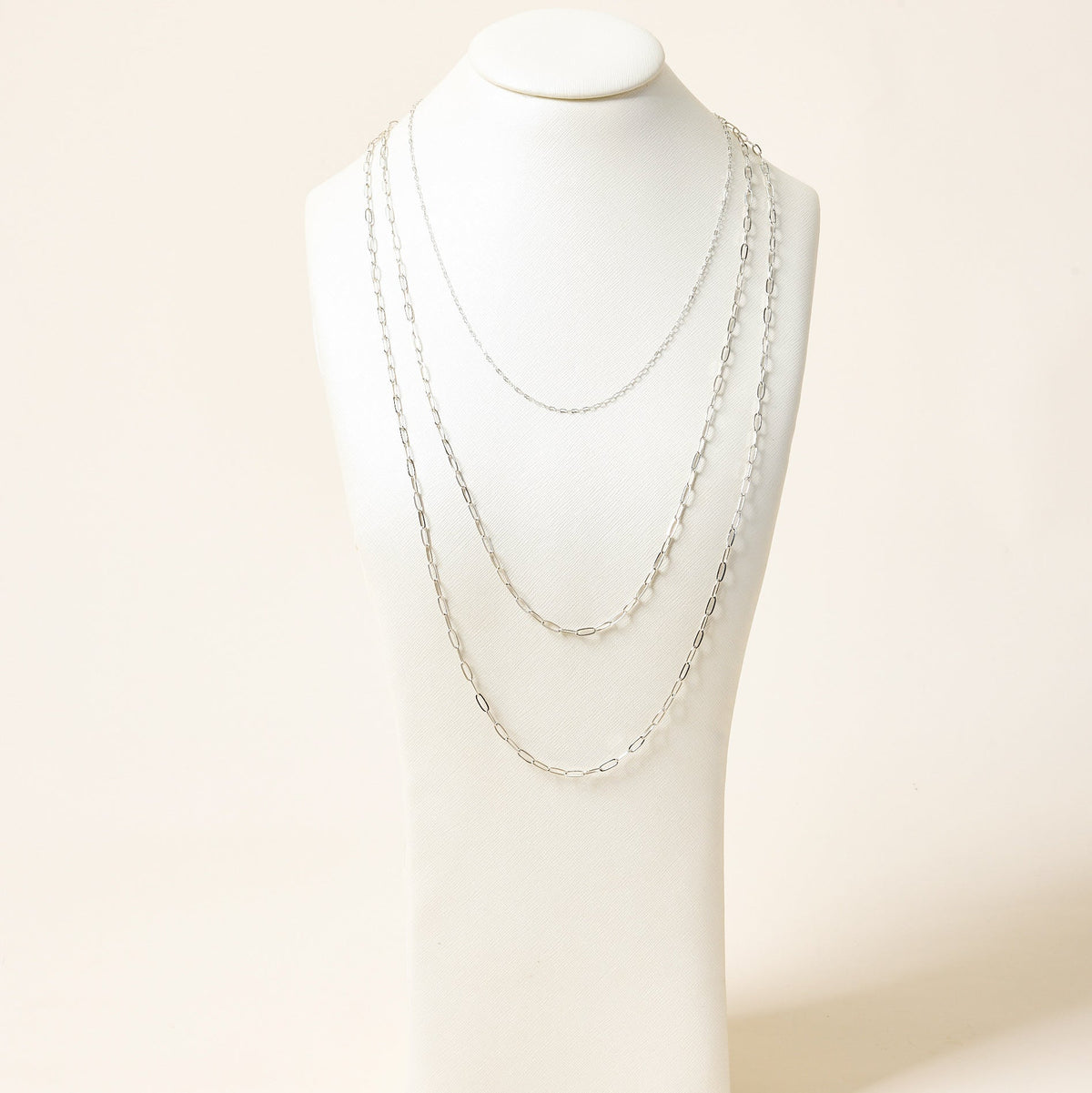 Long Metal Multi Chain Necklace