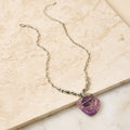 Short Enamel Pendant Necklace