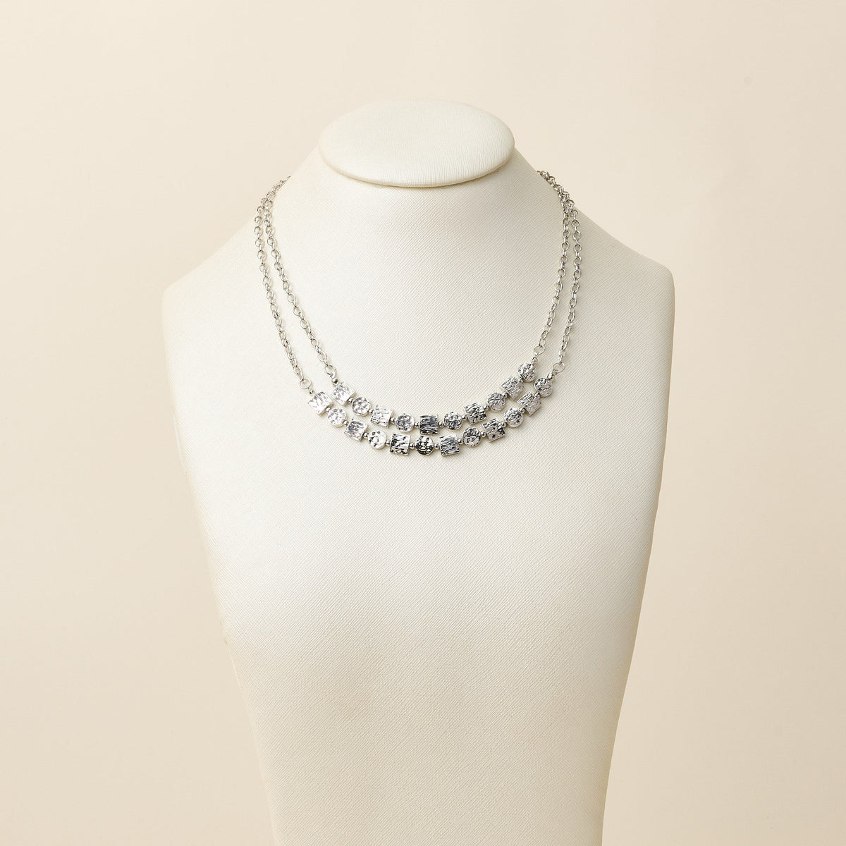 Short Hammered Metal Necklace
