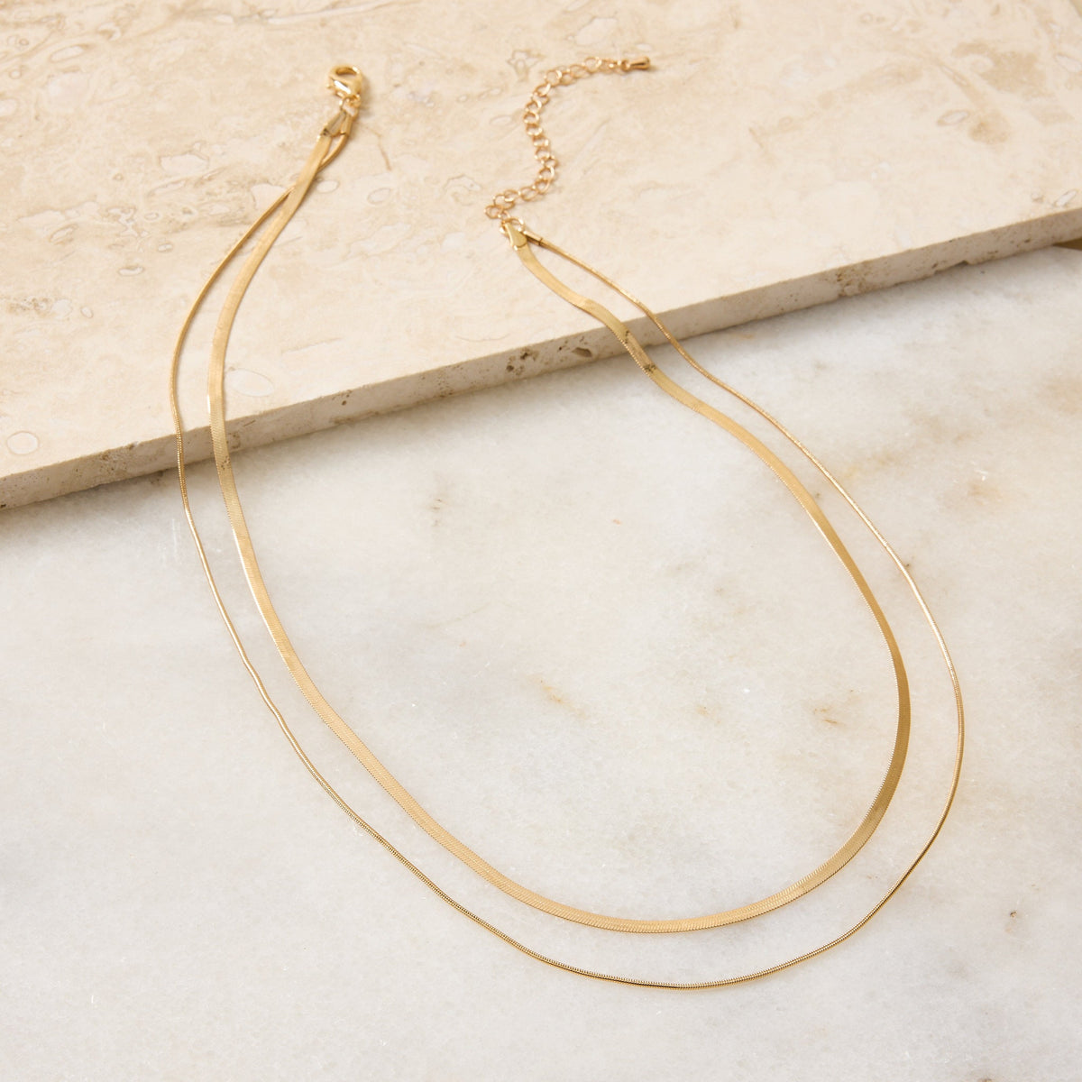 Short Layered Snake Chain Necklace