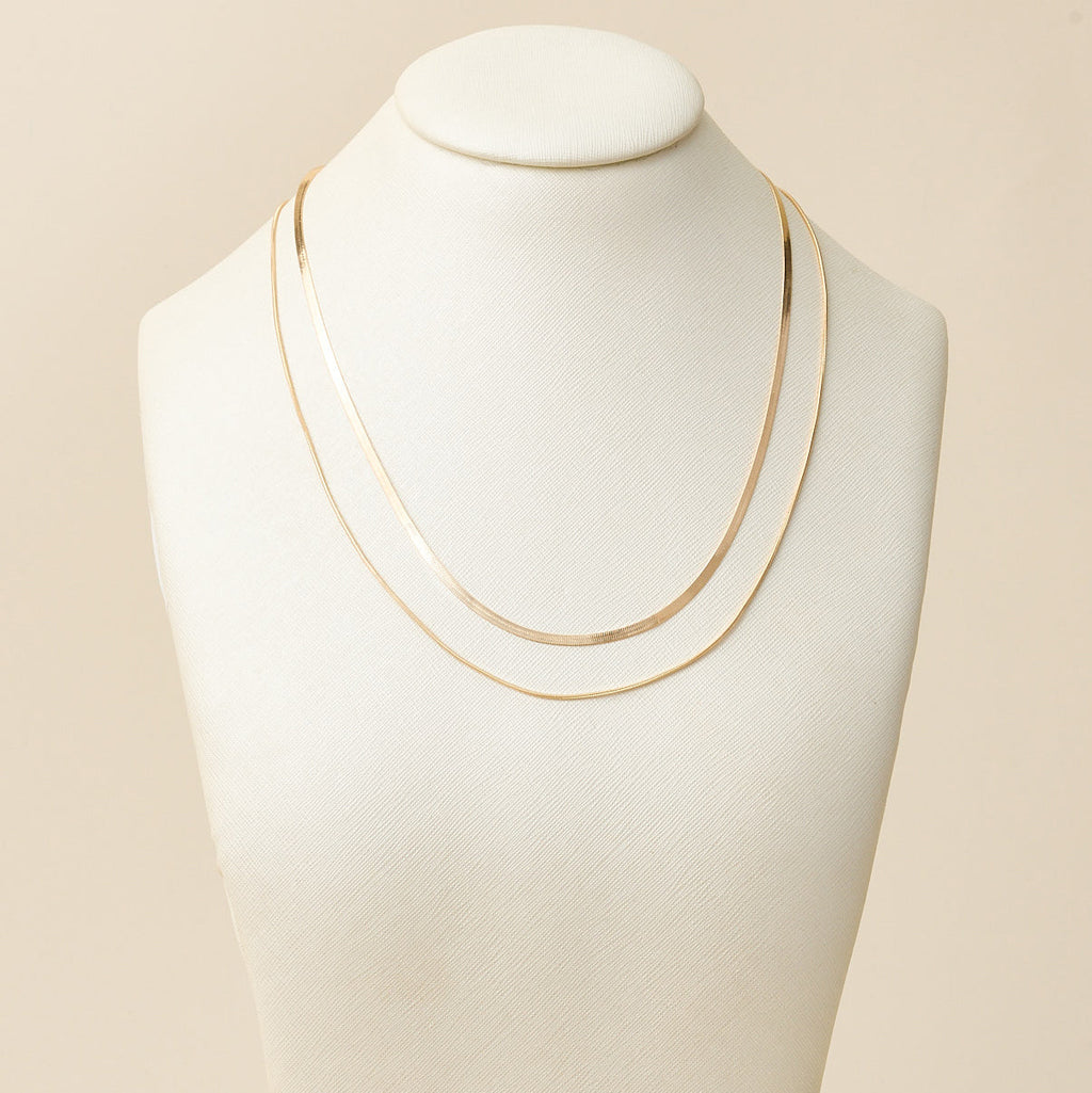 Short Layered Snake Chain Necklace