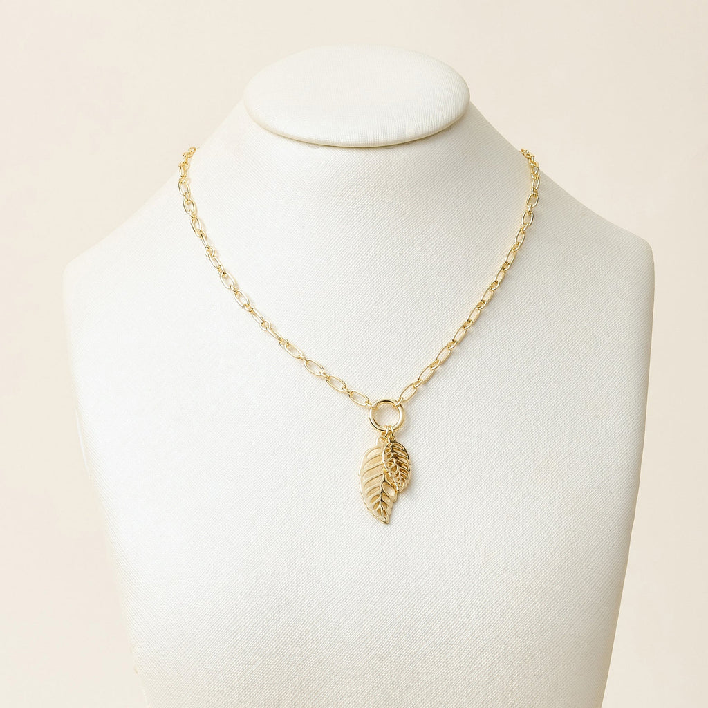 Paperclip Leaf Pendant Necklace