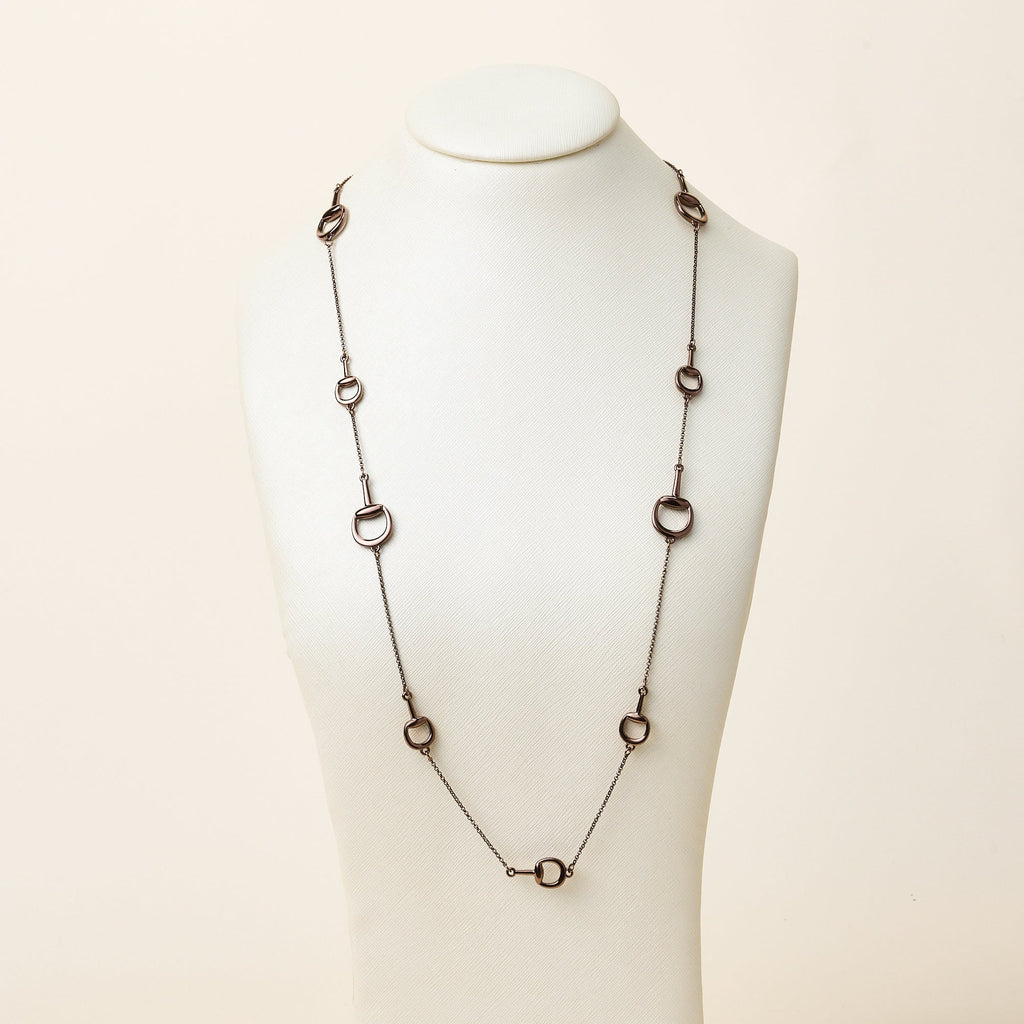 Long Horsebit Chain Necklace