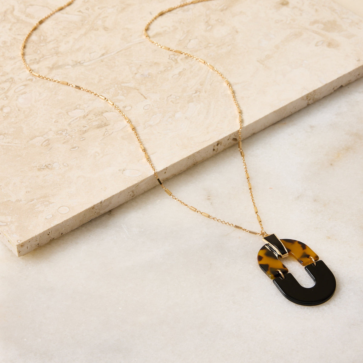 Long Tortoise Pendant Necklace