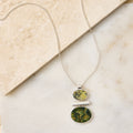 Long Abstract Marble Pendant Necklace