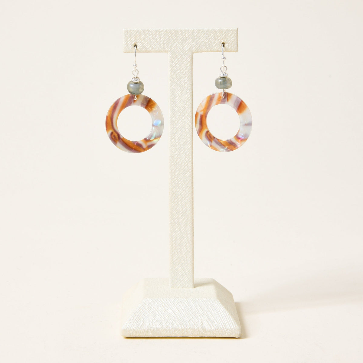 Multi Color Circle Drop Fishhook Earrings