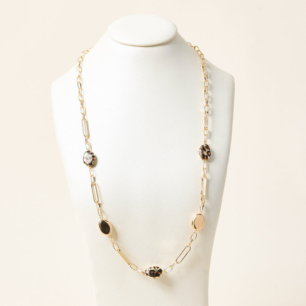 Leopard Print Long Necklace