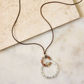 Long Corded Double Circle Pendant