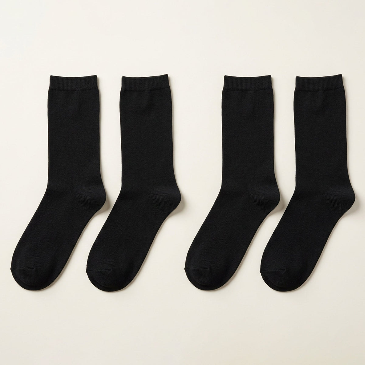 Black Multi 2 Pk Flat Knit Microfiber Crew Socks