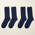 Blue Multi 2 Pk Flat Knit Microfiber Crew Socks