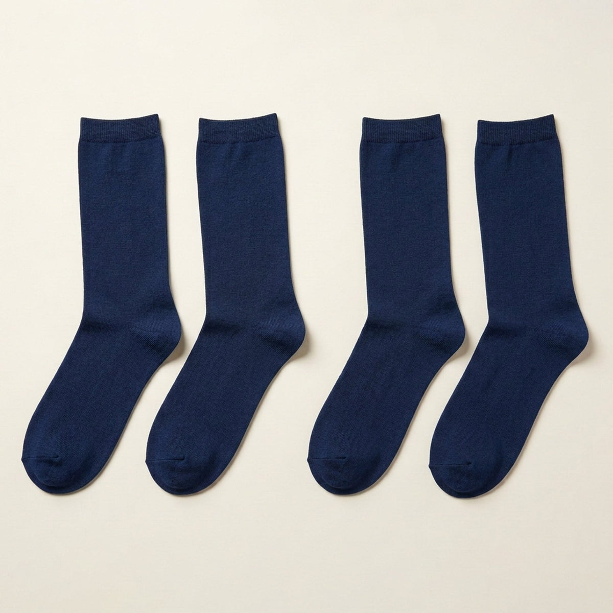 Blue Multi 2 Pk Flat Knit Microfiber Crew Socks