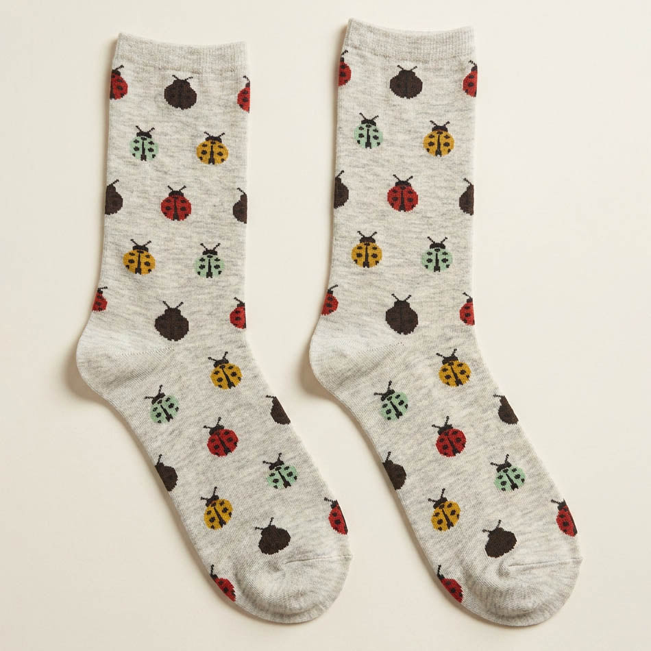 Multi Ladybug Crew Socks