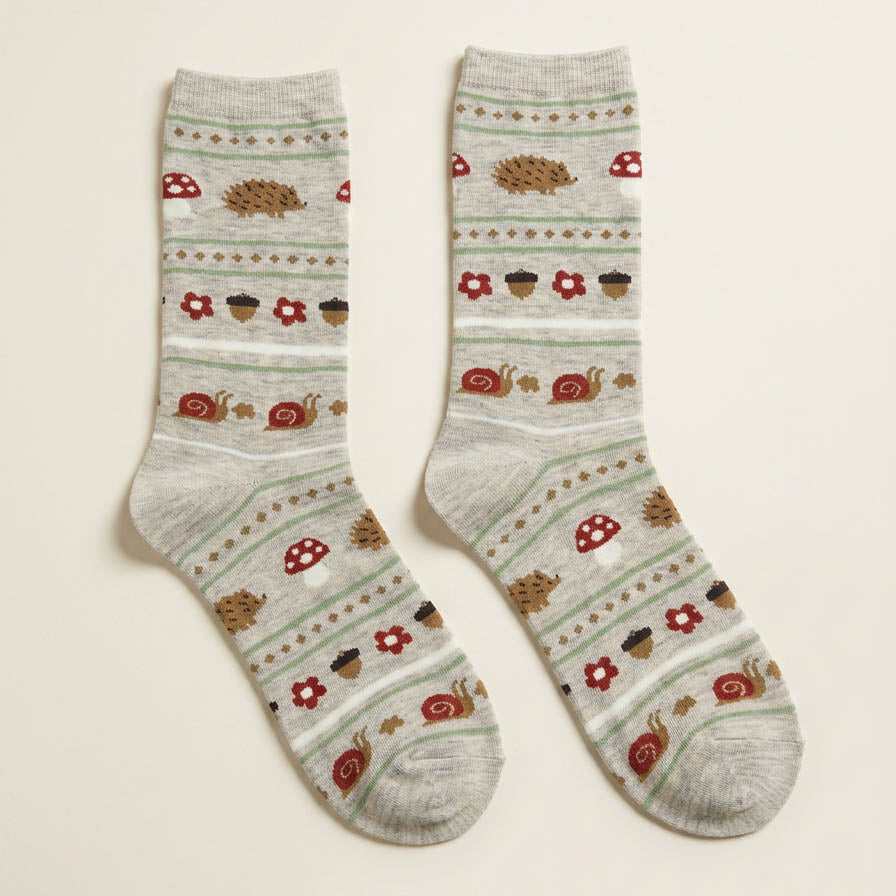 Hedgehog and Snail Crew Socks