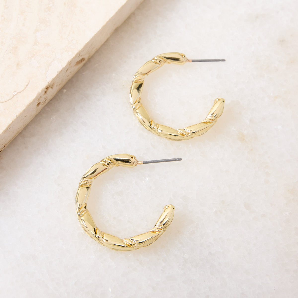 Dainty Post Back Half Hoop Metal Earrings