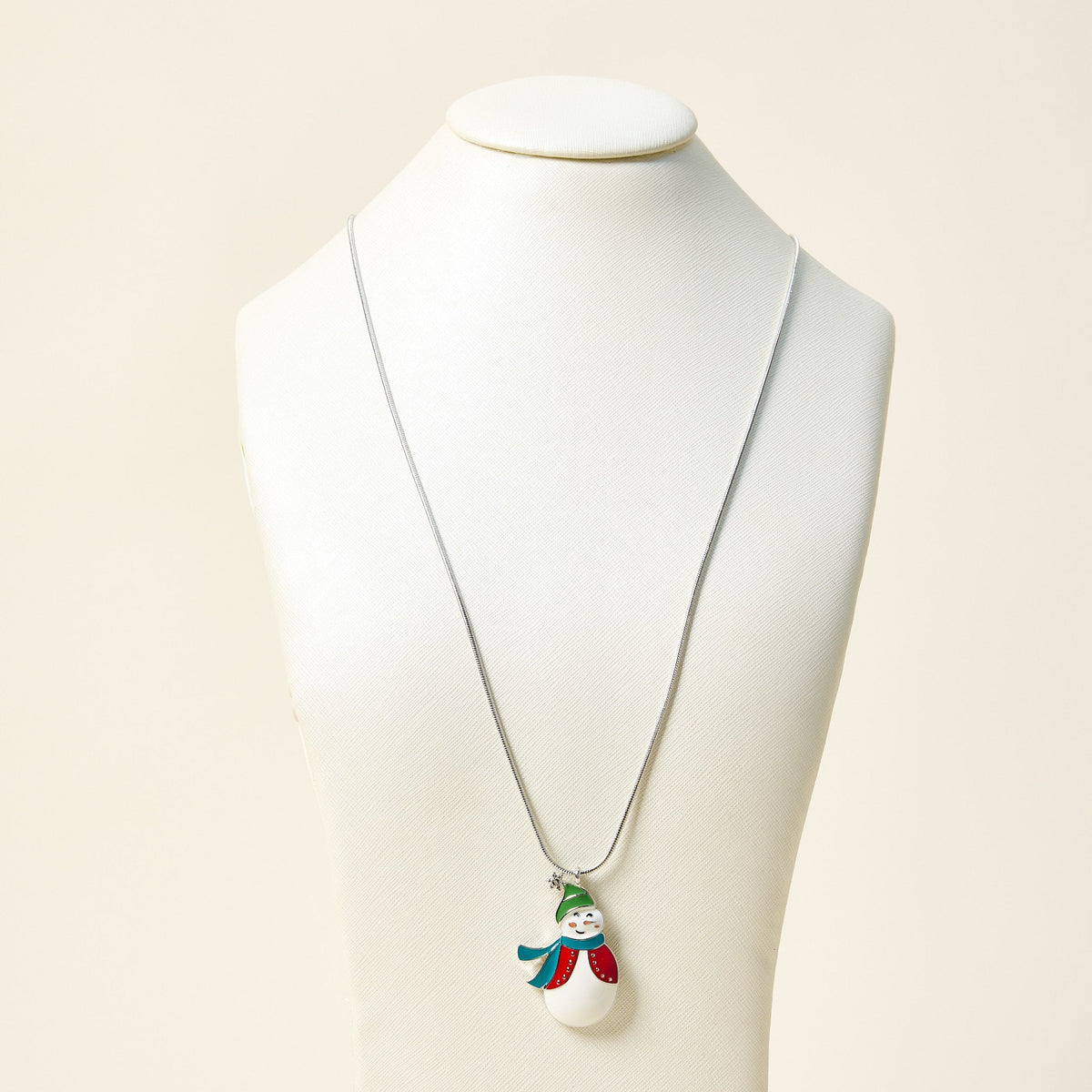 Long Snowman Pendant Necklace