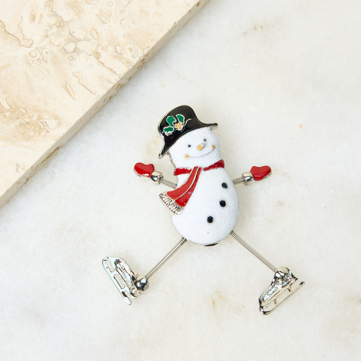 Skating Snowman Pin