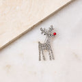 Rhinestone Reindeer Pin