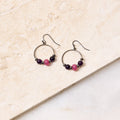 Purple Multi Beaded Fish Hook Earrings