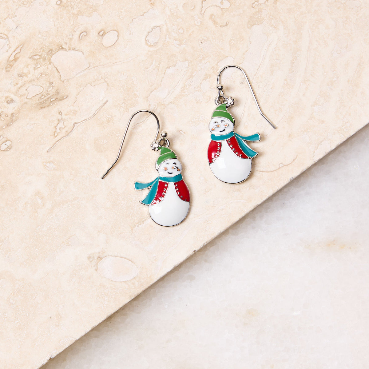 Snowman Fish Hook Earrings