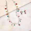 Long Charm Holiday Necklace and Earring Set