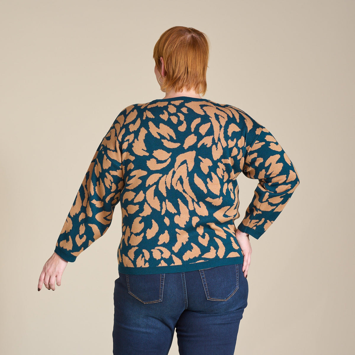 Abstract Knit Jacquard Sweater