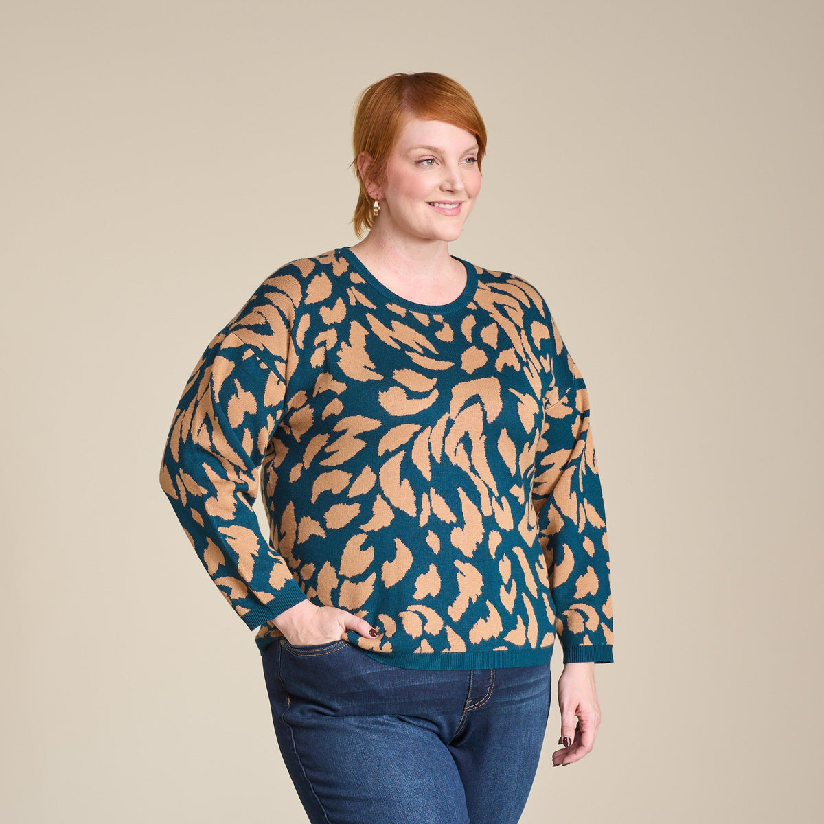 Abstract Knit Jacquard Sweater