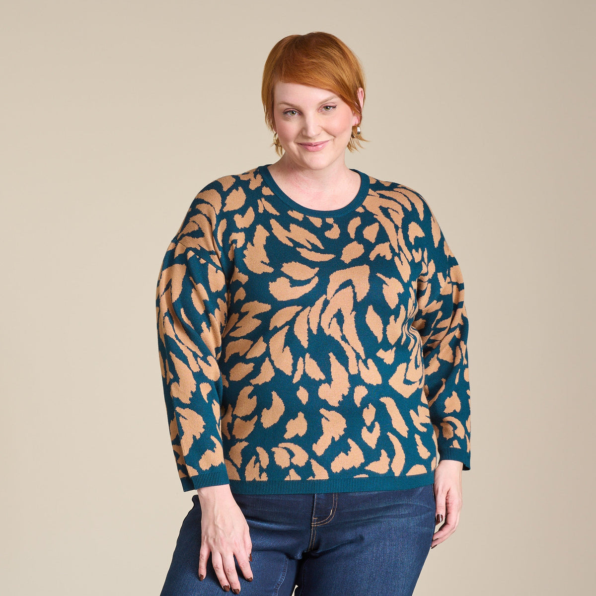 Abstract Knit Jacquard Sweater