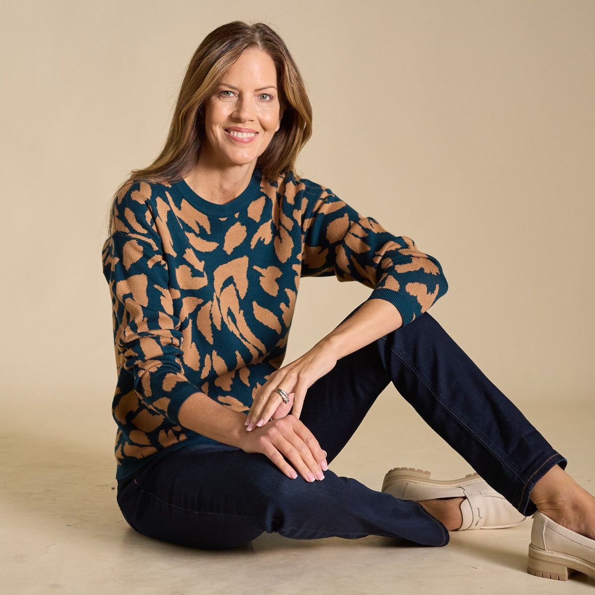 Abstract Knit Jacquard Sweater