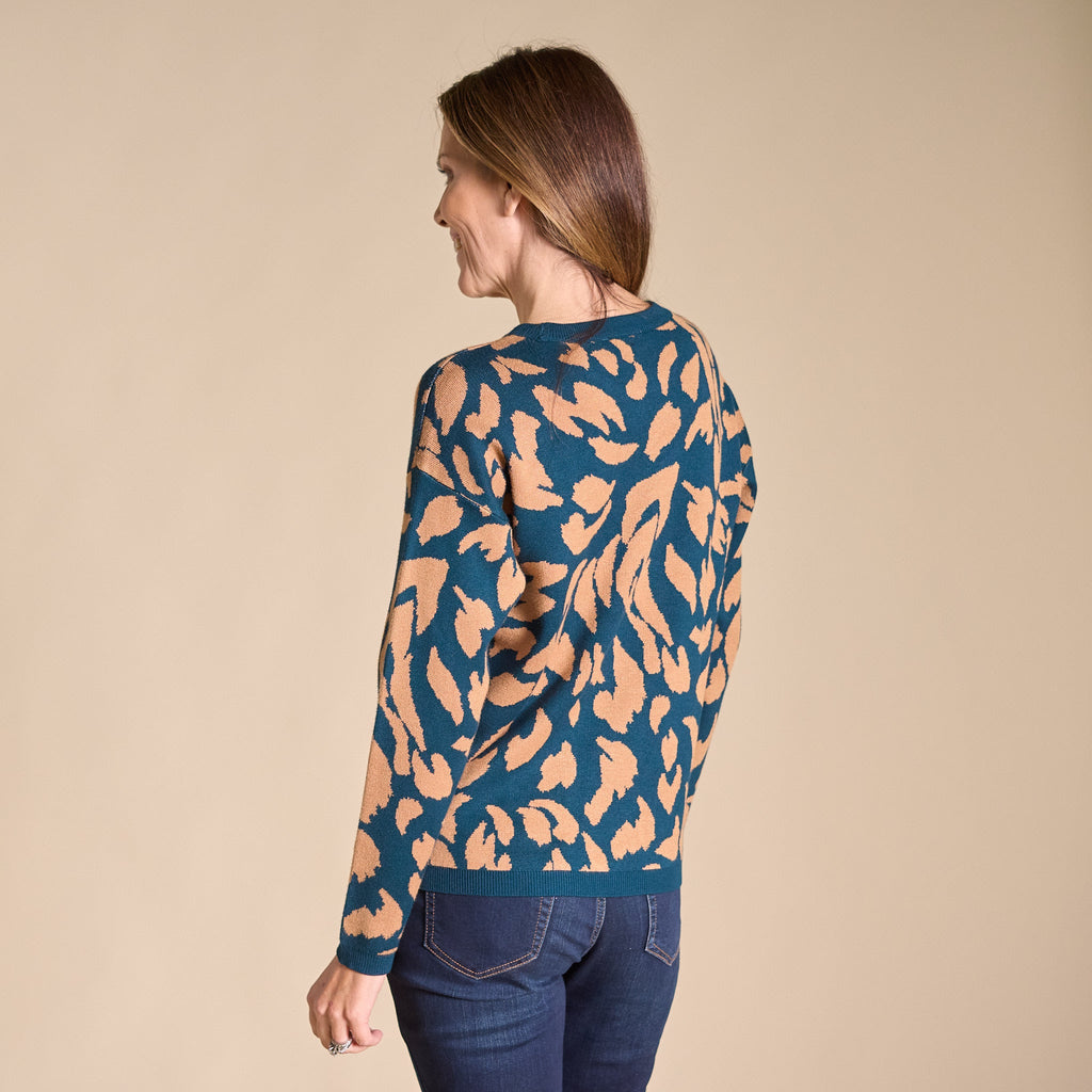 Abstract Knit Jacquard Sweater