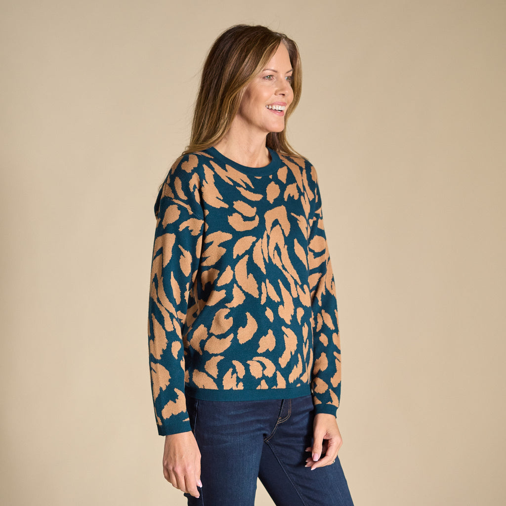 Abstract Knit Jacquard Sweater