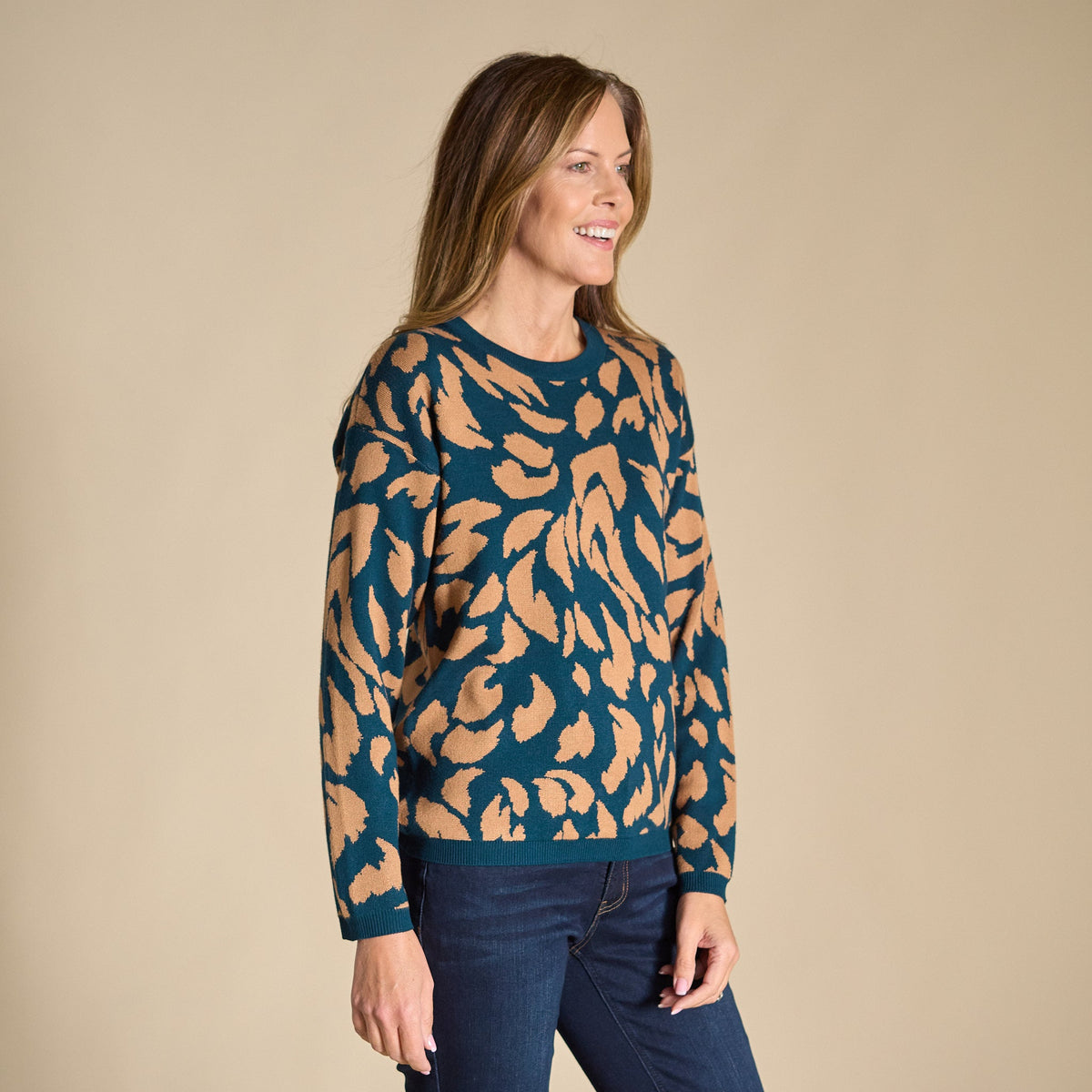 Abstract Knit Jacquard Sweater