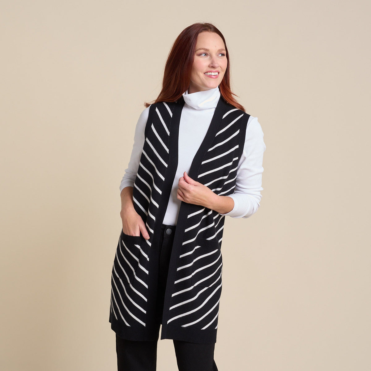 Open Front Sweater Vest