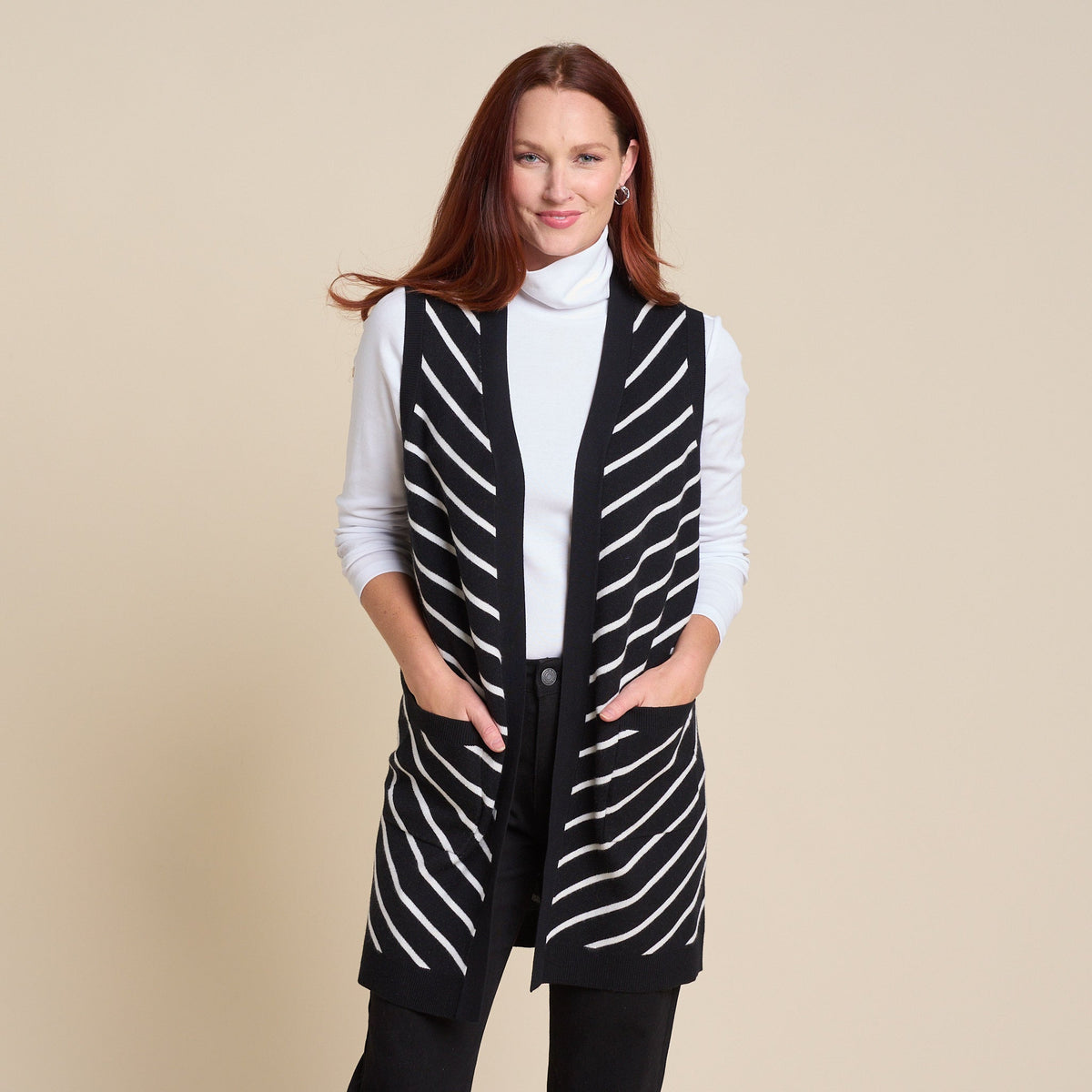 Open Front Sweater Vest