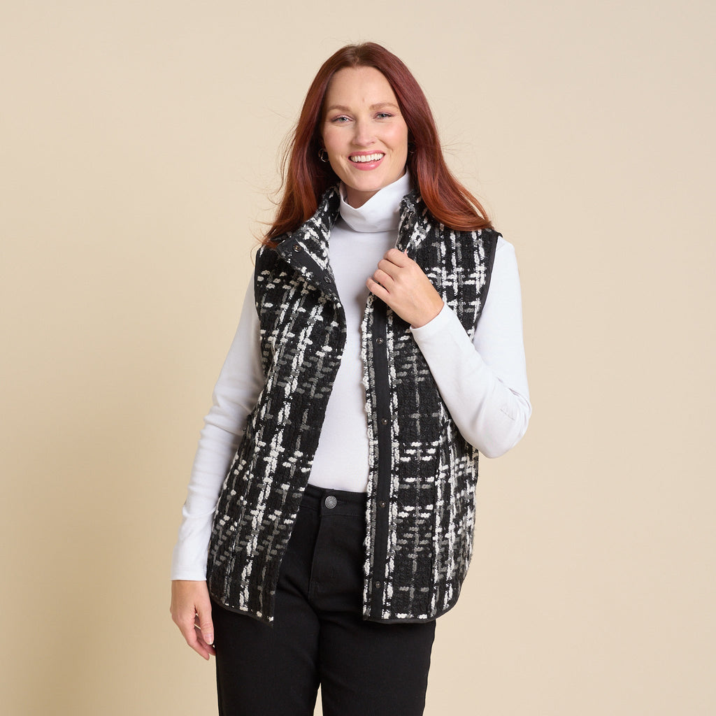 Textured Tweed Vest
