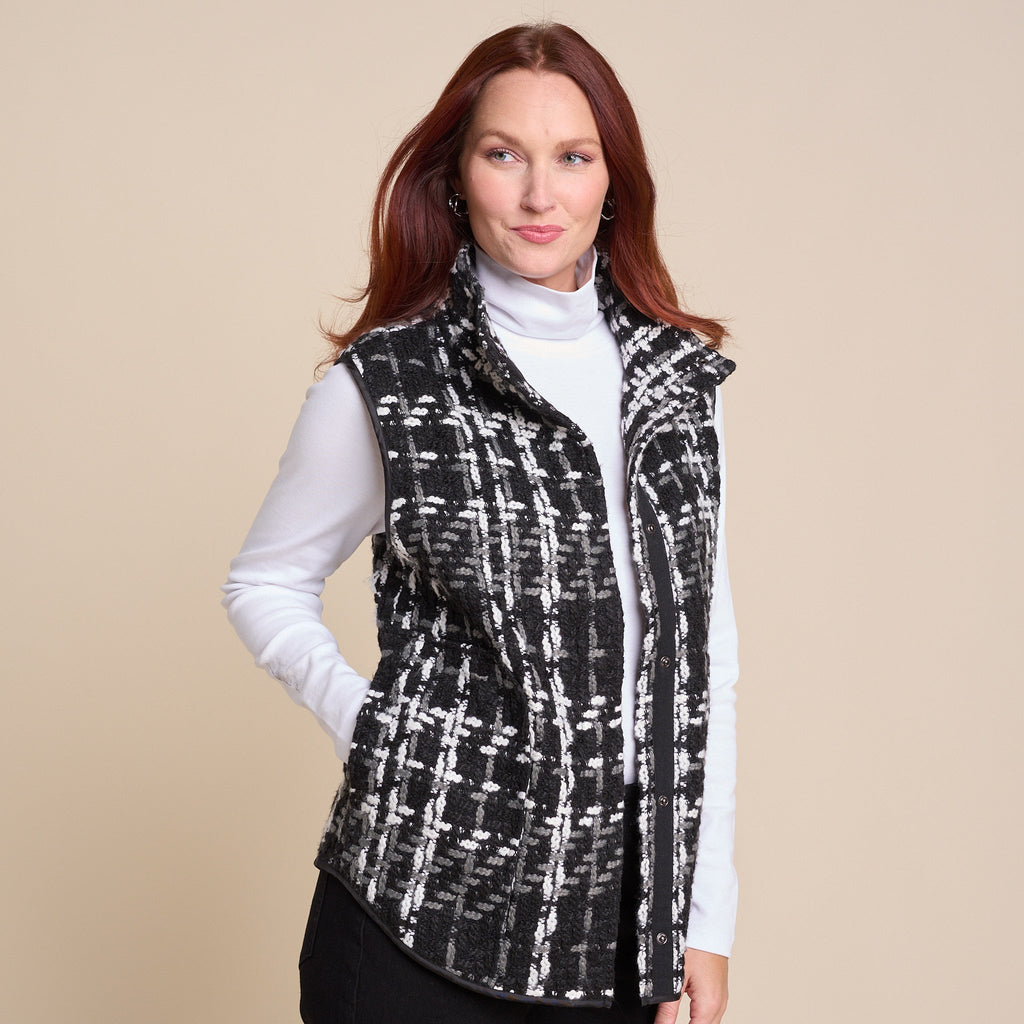 Textured Tweed Vest