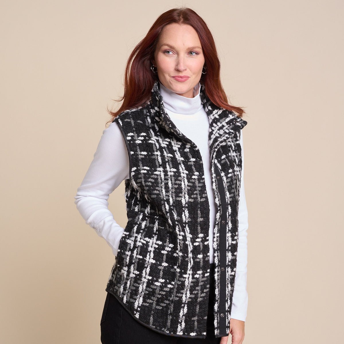 Textured Tweed Vest